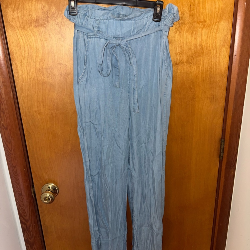 Thread & Supply Blue Paperbag Waist Tie Pants